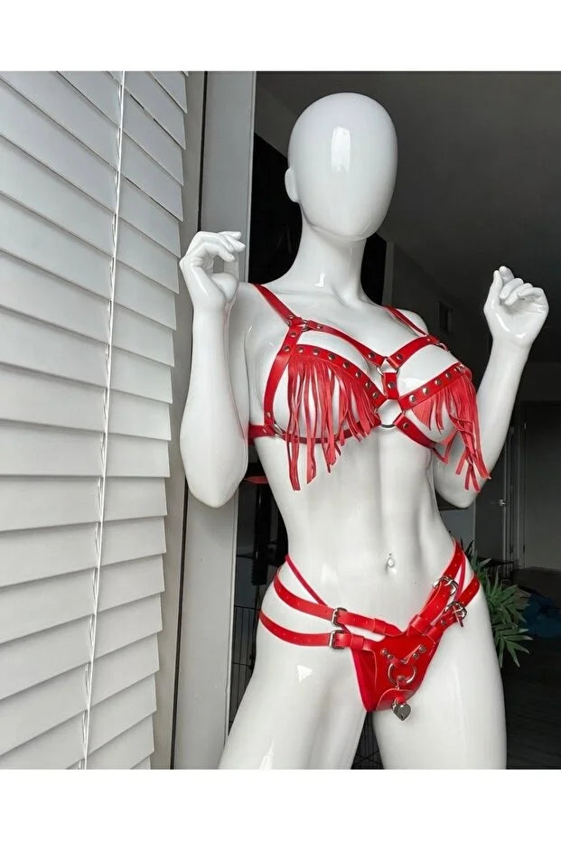 Kadın Özel Bölgesi Açık Fantazi Babydoll Fırfır Detaylı Gecelik