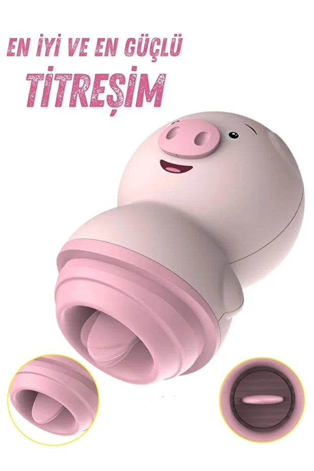 Usb Şarjlı Dil Yalama Orgazm Klitoris Uyarıcılı 6 Farklı Titreşim Modu Sevimli Domuzcuk Dil Vibratör