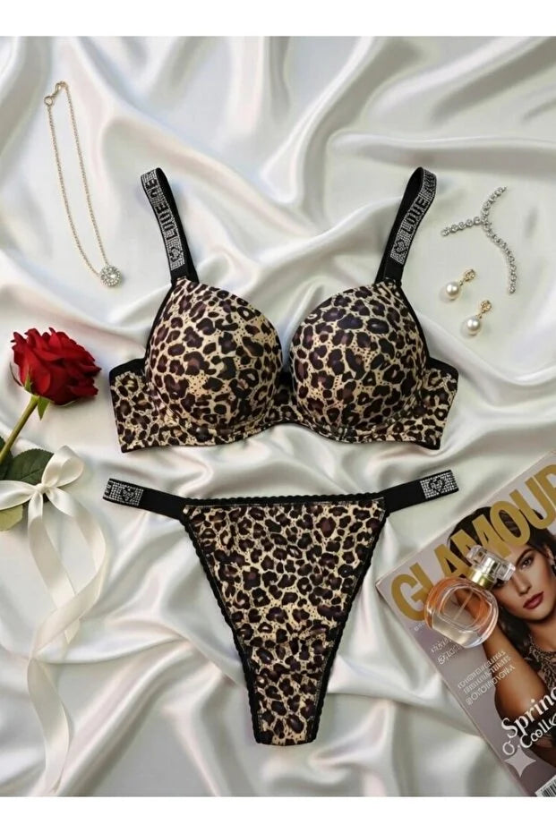 WOMEN'S WORLD FANTASY DESTEKLİ DOLGULU TANGA KÜLOT SÜTYEN TAKIM LOVE SECRETT