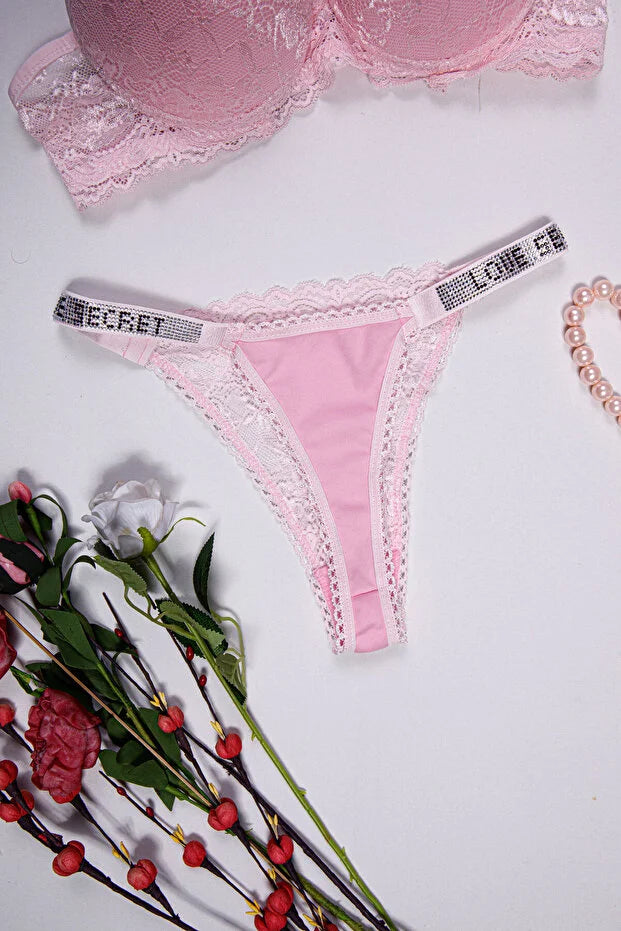 Mistressia Destekli Dolgulu Love Secret Taşlı Sütyen Takım.